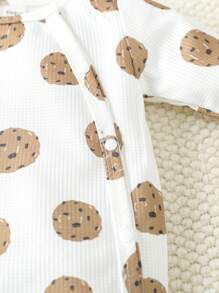 男嬰3入組條紋圖案&卡通圖案前紐扣連體睡衣 - 彩色 - 查看 5