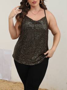 Celure Plus Sequin Cami Top