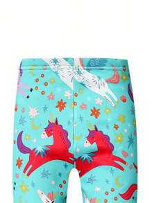 SHEIN Young Girl Unicorn Print Leggings