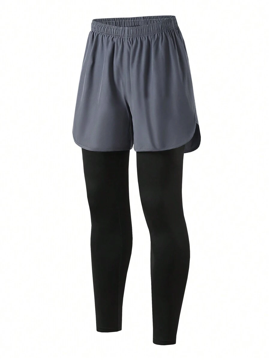 Manfinity Sport Corelite Nam 2 trong1 Khối màu Quần thể thao - Xám - Xem 1