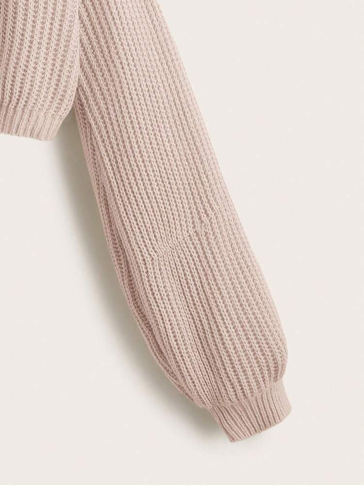 Solid Button Front Ribbed Knit Cardigan In Fall/Winter