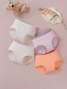 女小童4入組卡通圖案內褲 - 彩色 - 查看 2