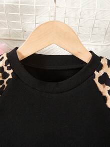 Sparklyn Tween Girl Leopard Print Raglan Sleeve Pullover & Leggings - Multicolor - View 3