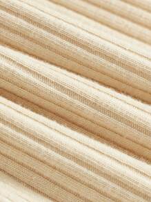 Cozy Pixies 3 pezzi Set di leggings per bambina casual e versatili, in maglia morbida, con colori uniti e volant sul fondo - Albicocca - Visualizzare 5