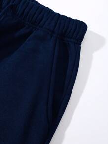 Manfinity Dauomo Men Solid Drawstring Waist Pants - Royal Blue - View 3