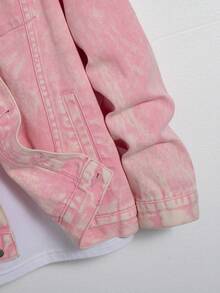 Manfinity Hypemode Men 1pc Flap Pocket Denim Jacket - Pink - View 5
