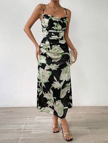 SHEIN VCAY 印花細肩帶吊帶洋裝 - 彩色 - 查看 4
