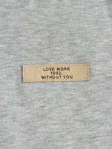 Manfinity RebelGame Loose Fit Men's Car & Letter Printed Drawstring Hooded Sweatshirt With Thermal Lining - Grey - View 4