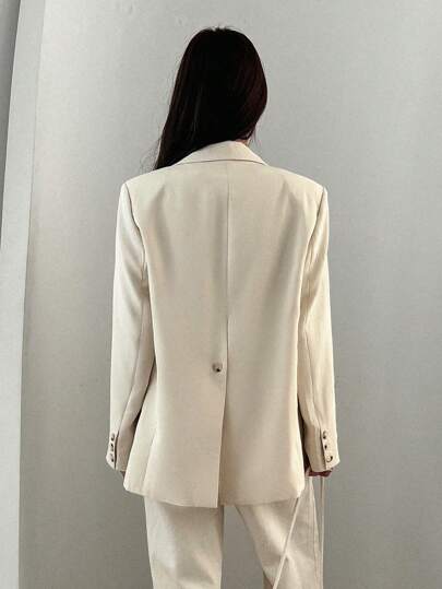 DAZY 1 Áo khoác Blazer màu trơn dáng rộng thoải mái cho nam, trang phục mùa thu
