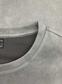 Manfinity ZONE917 Loose Fit Men's Cross Pattern Drop Shoulder T-Shirt - Grey - View 3