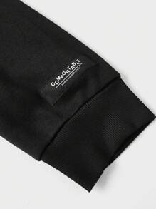 EASEVO Nam Plus Đồ họa Chữ cái Lót nhiệt Áo nỉ - màu đen - Xem 5