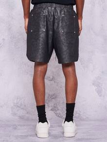 SUMWON PU Short With Back Patch Pockets - Black - View 5