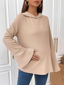 SHEIN 孕婦連帽荷葉袖運動衫