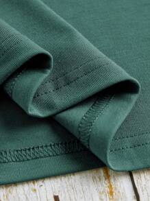 INAWLY 奶牛和字母圖案T恤 - 墨綠色 - 查看 4