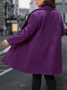 EMERY ROSE Talla grande Abrigo de cuello esmoquin - Morado - Ver 2