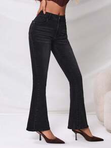 SHEIN Privé Hoge taille Jeans met brede pijpen