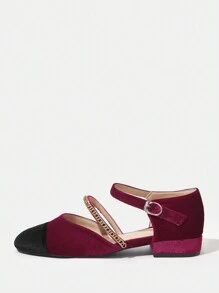 SheIn MOD Women Color Block Round Toe Flats - Multicolor - View 5