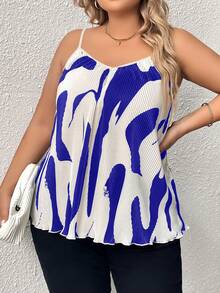 SHEIN Clasi Plus Graphic Print Cami Top - Royal Blue - View 5