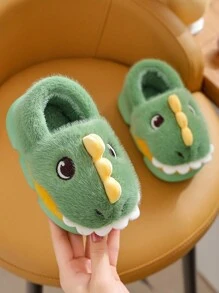 Kids' Cartoon Comfortable Fashionable Warm Anti-slip Indoor Slippers - Green - View 1