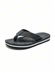 男孩夏季休閒卡通恐龍室內室外人字拖 - 灰色 - 查看 3