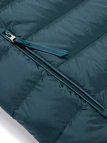 男士拉鏈開襟連帽羽絨服 - 墨綠色 - 查看 8