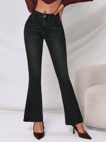 SHEIN Privé Hoge taille Jeans met brede pijpen