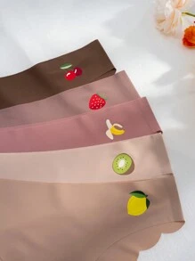 5pack Plain Scallop Trim No Show Panty