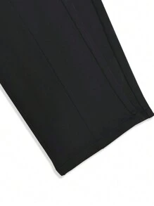 Manfinity Roghcode 男士字母圖案腰部抽繩衛褲 - 黑色 - 查看 4