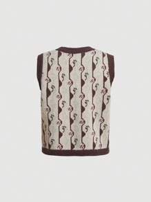 SHEIN MOD 1pc Floral Pattern Sweater Vest - Multicolor - View 2
