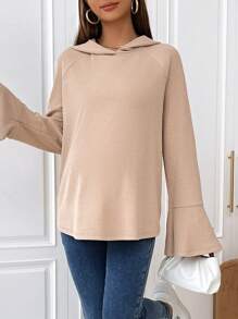 SHEIN 孕婦連帽荷葉袖運動衫