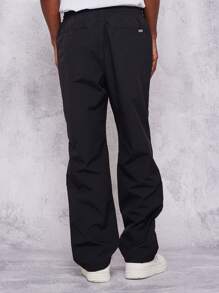 SUMWON Straight Leg Nylon Jogger Trouser With Side Seam Snaps - Black - View 5