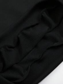 Guitar & Letter Graphic Sweatshirt - Black - View 4