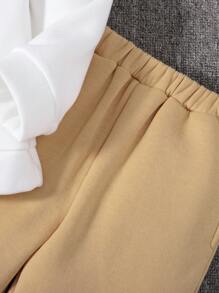 SHEIN 男小童汽車和字母圖案連帽衫和運動褲 - 黑色 - 查看 6