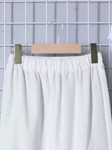 SHEIN Tween Boy Letter Patched Detail Flap Pocket Side Cargo Pants - White - View 9