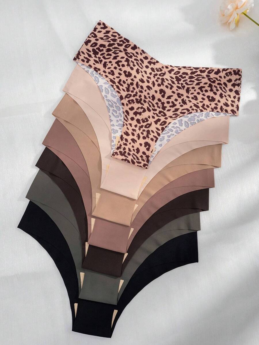 7pack Leopard Print No Show Panty - Multicolor - View 1