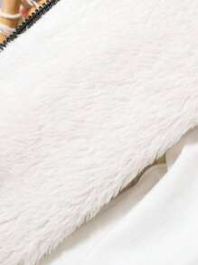 SHEIN 男嬰標語圖案毛絨內襯連帽夾克和運動褲不帶T恤 - 卡其色 - 查看 3