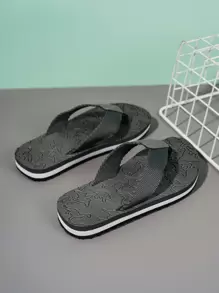 男孩夏季休閒卡通恐龍室內室外人字拖 - 灰色 - 查看 2