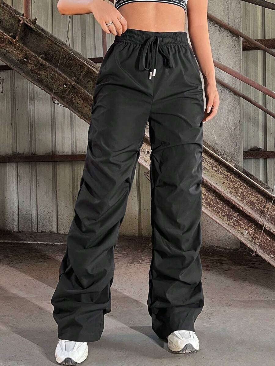 Coolane 女士休闲侧抽绳腰部降落伞工装裤