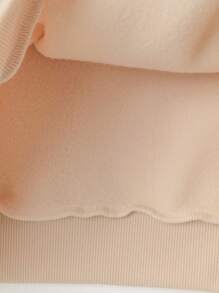 Flirla 加码标语和卡通图案落肩卫衣，适合毕业季、返校季、毕业典礼、教师节等场合，女士款，返校季套头衫，秋冬款卫衣 - 卡其色 - 查看 5