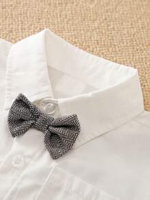 Yierying 男小童前蝴蝶結襯衫&背帶褲