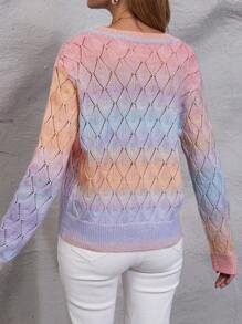 SHEIN Essnce Ombre Button Front Cardigan - Multicolor - View 2