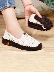 女款透氣網佈設計軟底平底鞋舒適女款平底鞋健走鞋