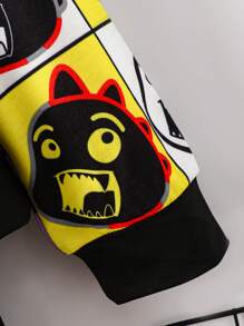 SHEIN 男孩卡通圖案衛衣和衛褲