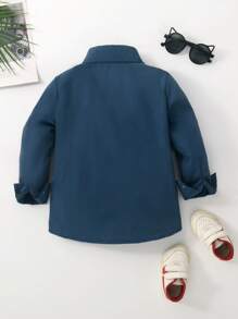 Young Boy Solid Button Front Shirt