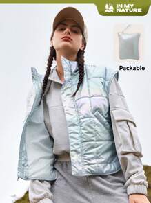 In My Nature In My Nature Holographic Zip Up Winter Outdoor Vest