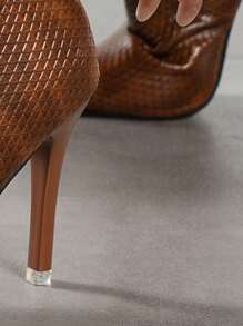 Của phụ nữ Giày bốt ngắn Cao gót Mới Nâu Phong cách phương Tây Giày ống Ankle Gầy Nhọn Gợi cảm Giày ống Với trái cam Chi tiết - màu nâu - Xem 4