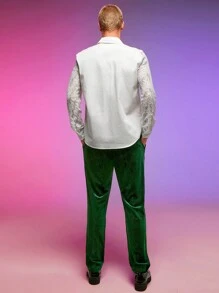 FeverCity Men Solid Slant Pocket Suit Pants - Black - View 4