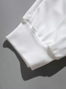 Manfinity EMRG 男士龍圖案腰部抽繩衛褲 - 白色 - 查看 7