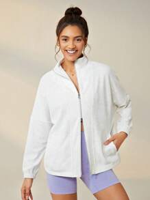 Lifespree 落肩袖前拉鍊運動夾克