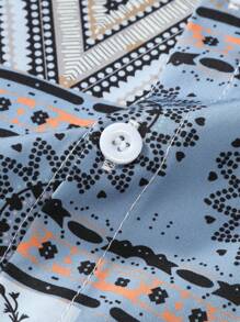 Manfinity RSRT Men Paisley Print Shirt & Drawstring Waist Pants Without Tee - Multicolor - View 5